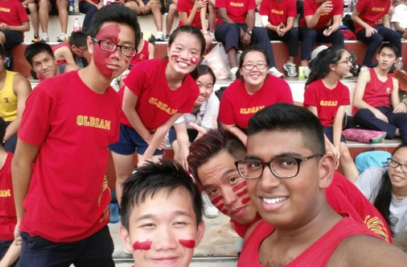 Picture: Santhosh Pillai taking a selfie with Harold and several other classmates, during Sports Night.