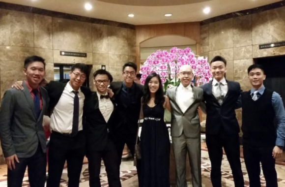 Picture: Harold at prom with his classmates, (from left) Elliot Tan, Mark Tang, Chua Yun Da, Joseph Tan, Cassie Yang, Wu Yu Lun, Joel Lee.