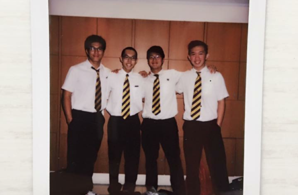 Picture: Harold’s friends from his Year 5 Chinese Oral Group; (from left) Anders Seah, Mark Tang, Elliot Tan.